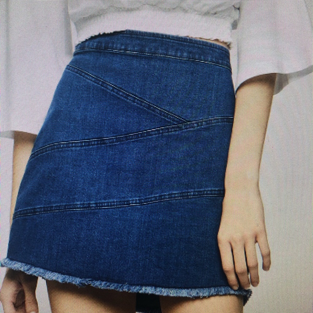 BCBGeneration Frayed Denim Mini skirt